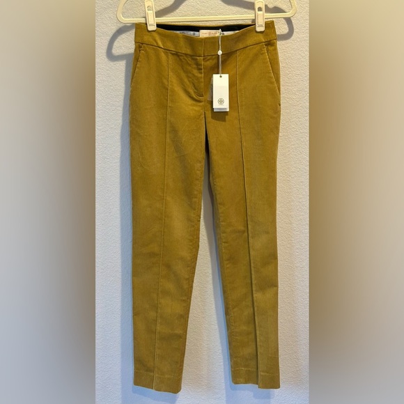 Tory Burch NWT Devi Corduroy Straight Leg Pants in Golden Mustard- Size 24 - Picture 5 of 6